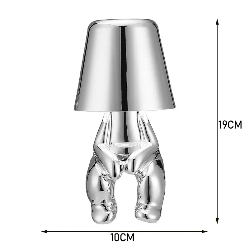 THINKER LAMP Nordic Iorn Bar Table Lamp Touch Rechargeable Desk Light Eye Protection Reading Lamp for Bedside Restaurant Decor