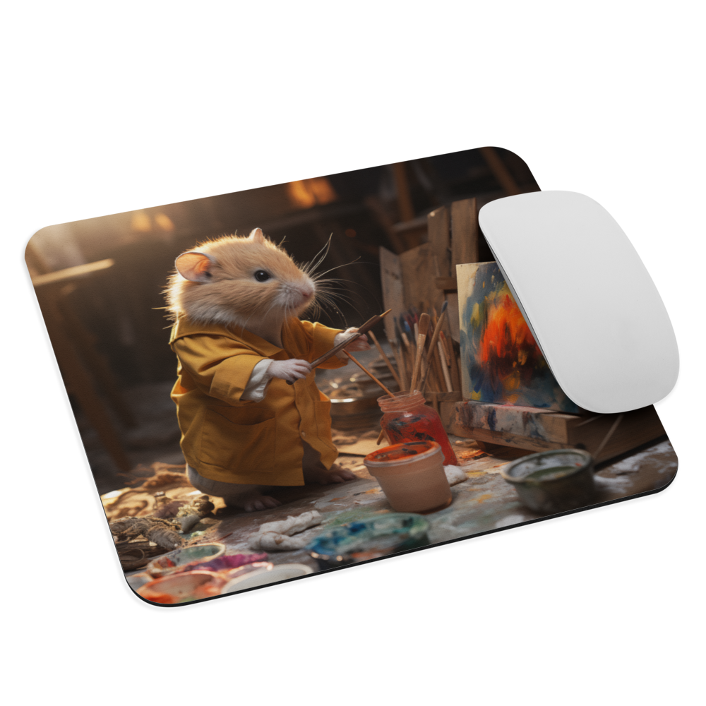 Hamster Painting a Masterpiece Mousepad