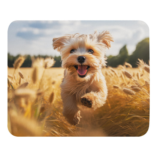 Dog Running Through Field Mousepad