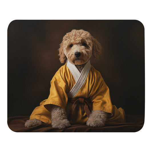 Golden Doodle in the Dojo Mousepad